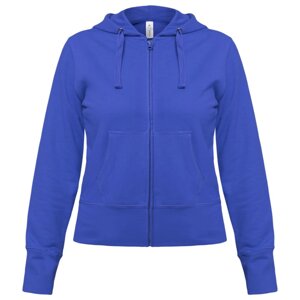 Толстовка женская Hooded Full Zip ярко-синяя, размер XL