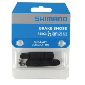 Тормозные вкладыши Shimano R55C3 для DURA-ACE, Ultegra, 105 (черный комплект 1 пара)