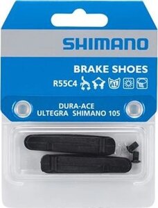 Тормозные вкладыши Shimano R55C4 для DURA-ACE, Ultegra, 105 (черный комплект 1 пара)