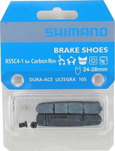 Тормозные вкладыши Shimano R55C4 для карбоновых ободов (черный комплект 1 пара)