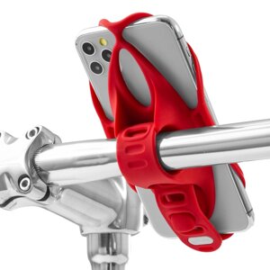 Универсальный держатель смартфона на руль Bone Bike Tie 4 4.7- 7.2 (красный)