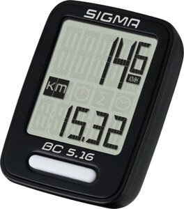 Велокомпьютер Sigma Sport BC 5.16 проводной (черный)
