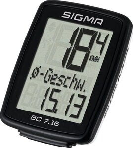 Велокомпьютер Sigma Sport BC 7.16 проводной (черный)
