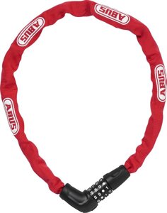 Велозамок-цепь Abus Steel-O-Chain 5805C, кодовый 4 разряда, цепь 5 мм (красный 5 х 750 мм)