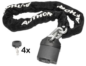 Велозамок-цепь Author ACHL-65, комплект ключей, цепь 8x900 мм (черный 900 мм)