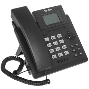 VoIP-телефон Yealink SIP-T30, 1 SIP-аккаунт, монохромный дисплей, черный (SIP-T30)