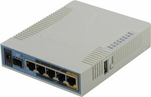 Wi-fi роутер mikrotik routerboard hap AC 802.11ac 2.4/5ghz, 4UTP 10/100/1000mbps, WAN, SFP, 2.5dbi, USB (RB962uigs-5hact2hnt)