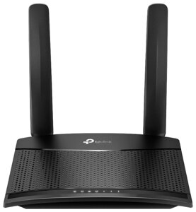 Wi-Fi роутер TP-LINK TL-MR100, 802.11b/g/n, 2.4 ГГц, до 300 Мбит/с, LAN 2x100 Мбит/с, WAN 1x100 Мбит/с, внешних антенн: 2, LTE