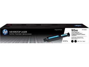Заправочный комплект лазерный HP 103AD/W1103AD, черный, 2шт., 5000 страниц, оригинальный, для HP Neverstop Laser 1000a/1000w/1200a/1200w