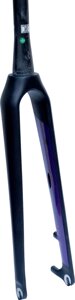 Жесткая карбоновая вилка Format 5343 1-1/8-1.5 28 (черный матовый / фиолетовый 205 мм эксцентрик 9 мм шток 1 1/8-1.5 (28.6 мм - 38.1 мм), карбон для дисковых тормозов)