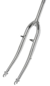 Жесткая стальная вилка ACME 28 для гибридных велосипедов шток 1 резьбовая (серебристый 240 мм 1 для ободных тормозов)
