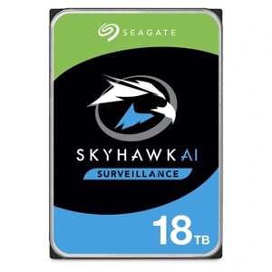 Жесткий диск (HDD) seagate 18tb skyhawk AI, 3.5", 7200rpm, 256mb, SATA3 (ST18000VE002)