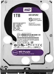 Жесткий диск (HDD) Western Digital 1Tb Purple, 3.5", 5400rpm, 64Mb, SATA3 (WD10PURZ)