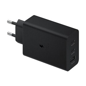 Адаптер питания Power Adapter Trio для устройств SAMSUNG / Три порта USB-C 65W, USB-C 25W, USB-A 15W / Очень быстрая зарядка для устройств SAMSUNG