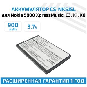 Аккумулятор (аккумуляторная батарея, АКБ) CameronSino CS-JMD510SL, BL-5J для Nokia 5800 XpressMusic, 3.7В, 900мАч, 3.3Вт, Li-Pol