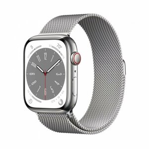 Apple Умные часы Apple Watch Series 8 41mm Stainless Steel Case GPS+Cellular Milanese Loop (Серебристый)