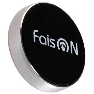 Автомобильный держатель FaisON, EH18, Tondo, магнитный, торпедо, для смартфона, цвет: чёрный, серебряная вставка