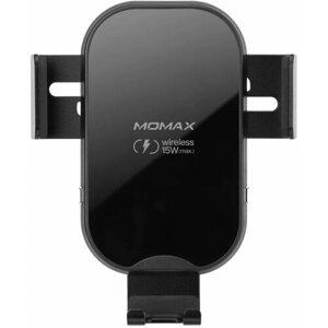 Автомобильный держатель с беспроводной зарядкой Momax Q. Mount 15W Smart 3 Auto Clamping Wireless Charging Car Mount Black (CM16D02)