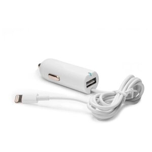 Автозарядка Lightning c USB-портом 2.1A Apple iPhone X, iPhone 8 Plus, iPhone 7 Plus, iPhone 6 Plus, iPad, iPod. Замена: HJ3J2ZM/A. Белая.