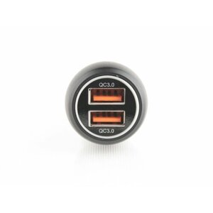 АЗУ Автомобильное зарядное устройство (в прикуриватель) USB 2 выхода QC 3.0, черный