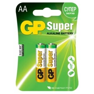 Батарейка AA 2 шт/уп GP SUPER в блистере GP 1 уп