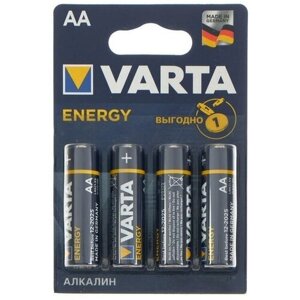 Батарейка алкалиновая Energy, AA, LR6-4BL, 1.5В, блистер, 4 шт.