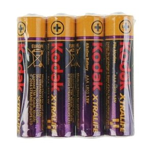 Батарейка алкалиновая Kodak хtralife, AAA, LR03-4S, 1.5В, спайка, 4 шт.