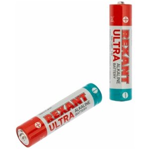 Батарейка алкалиновая ULTRA AAA/LR03 1,5 V Блистер 2 шт Rexant 30-1010