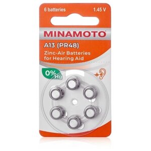 Батарейкa для слуховых аппаратов MINAMOTO ZA 13