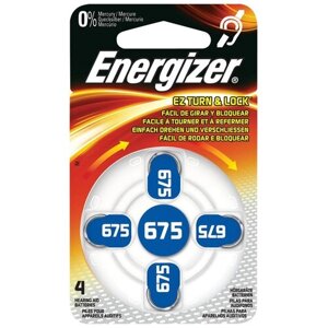 Батарейка Energizer Zinc Air 675, в упаковке: 4 шт.
