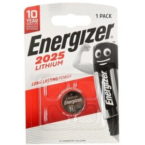 Батарейка литиевая Energizer, CR2025-1BL, 3В, блистер, 1 шт.