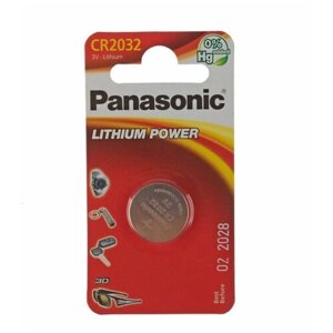 Батарейка литиевая Panasonic Lithium Power, CR2032-1BL, 3В, блистер, 1 шт