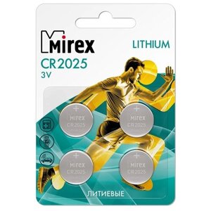 Батарейка Mirex CR2025, в упаковке: 4 шт.