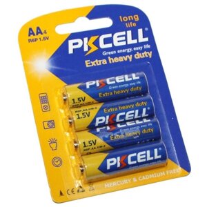 Батарейка PKCELL Extra Heavy Duty AA/R6, в упаковке: 4 шт.