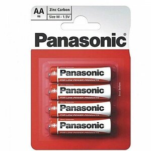 Батарейка R6АА Panasonic Zinc Carbon BL-4 1.5V солевая 4шт