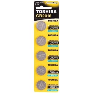 Батарейка Toshiba CR2016, в упаковке: 5 шт.