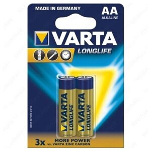 Батарейка varta longlife LR6 AA BL2 alkaline 1.5V (4106)