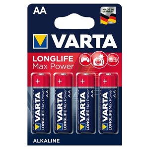 Батарейка VARTA longlife max power AA, в упаковке: 4 шт.