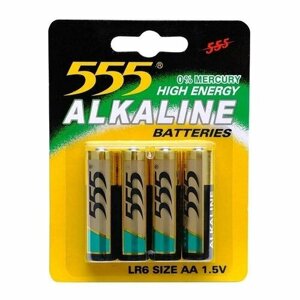 Батарейки 555 AAA, 4 шт, LR03, алкалиновые