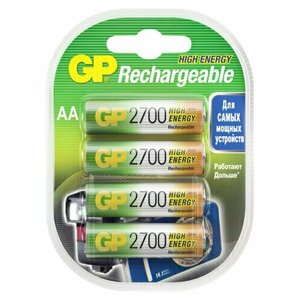 Батарейки аккумуляторные GP, АА, Ni-Mh, 2700 mAh, блистер, 270AAHC-2DECRC4