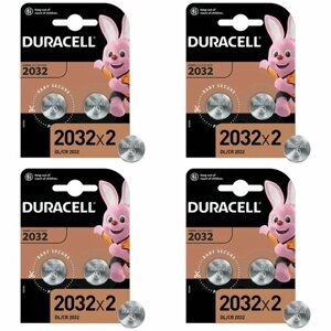 Батарейки DURACELL Lithium, CR2032, литиевые, 8 шт, Дюраселл