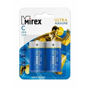 Батарейки щелочные (алкалиновые) Mirex LR14 / 1,5V 2 шт