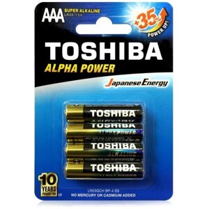 Батарейки Toshiba Super Alkaline LR03GCH BP-4, блистер 4 шт.