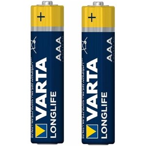 Батарейки VARTA LR03 AAA LONGLIFE 4103 алкалиновые (щелочные) мизинчиковые, 2шт, 1.5V