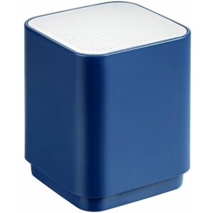Беспроводная колонка с подсветкой логотипа Glim, синяя, 7х6х6 см; упаковка: 6,9x7x9,5 см, пластик, металл