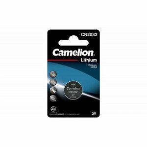 Camelion CR2032 BL-1 (CR2032-BP1, батарейка литиевая,3V), цена за 1 шт.