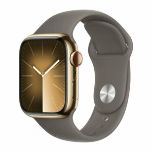 Часы Apple Watch Series 9 45mm Gold Stainless Steel Case Sport Band Clay M/L
