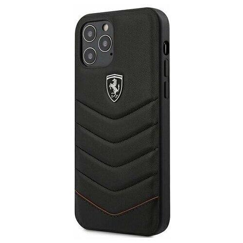 Чехол CG Mobile Ferrari Off-Track Genuine leather Quilted Hard для iPhone 12 Pro Max, цвет Черный (FEHQUHCP12LBK)