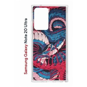 Чехол для Samsung Galaxy Note 20 Ultra Kruche Print Японская змея, противоударный силиконовый бампер с рисунком, пластиковая накладка с защитой камеры