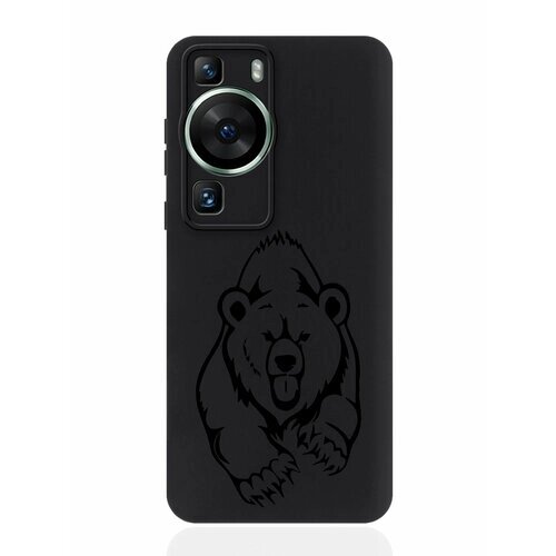 Чехол для смартфона Huawei P60 черный силиконовый Медведь